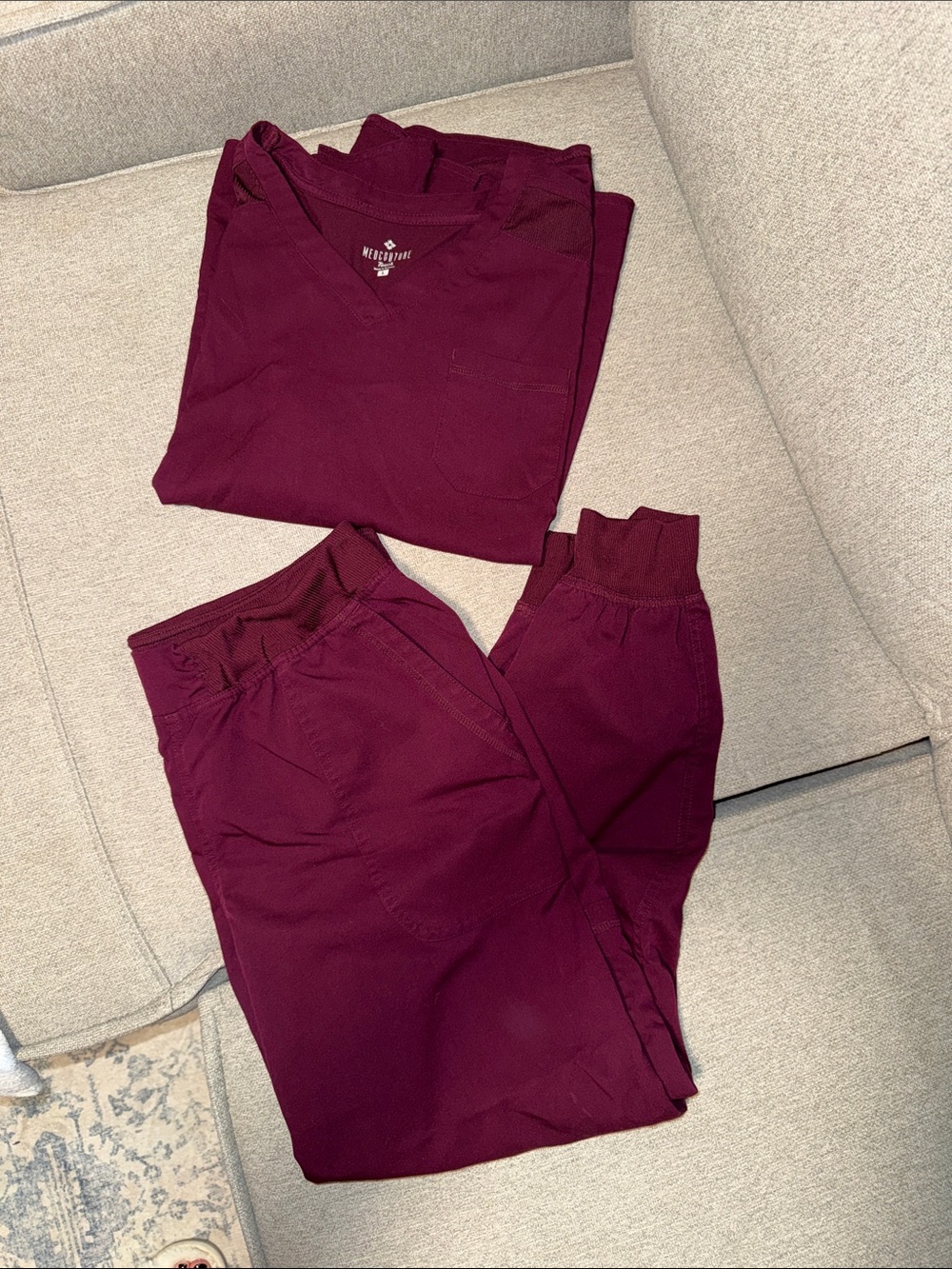 Med Couture Burgundy Scrub Set